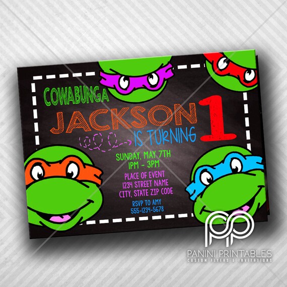 Download Free Tmnt Birthday Invitation Teenage Mutant Ninja Turtles Etsy SVG Cut Files