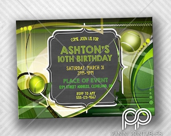 Tennis Birthday Invitation - Tennis Invitation - Tennis Party -