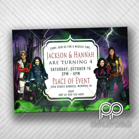 Descendants Birthday Invitation Disney Descendants Etsy 日本