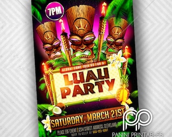 Luau Party - Summer Party - Luau Birthday - Luau Birthday Invitation - Luau Invite