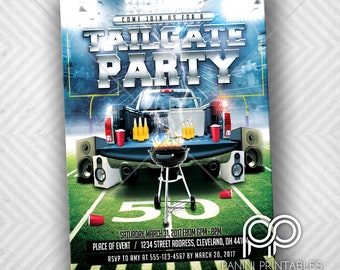 Convite da bagageira - Festa da bagageira - Convite de futebol - Convite do Super Bowl - Aniversário da bagageira - Aniversário de futebol