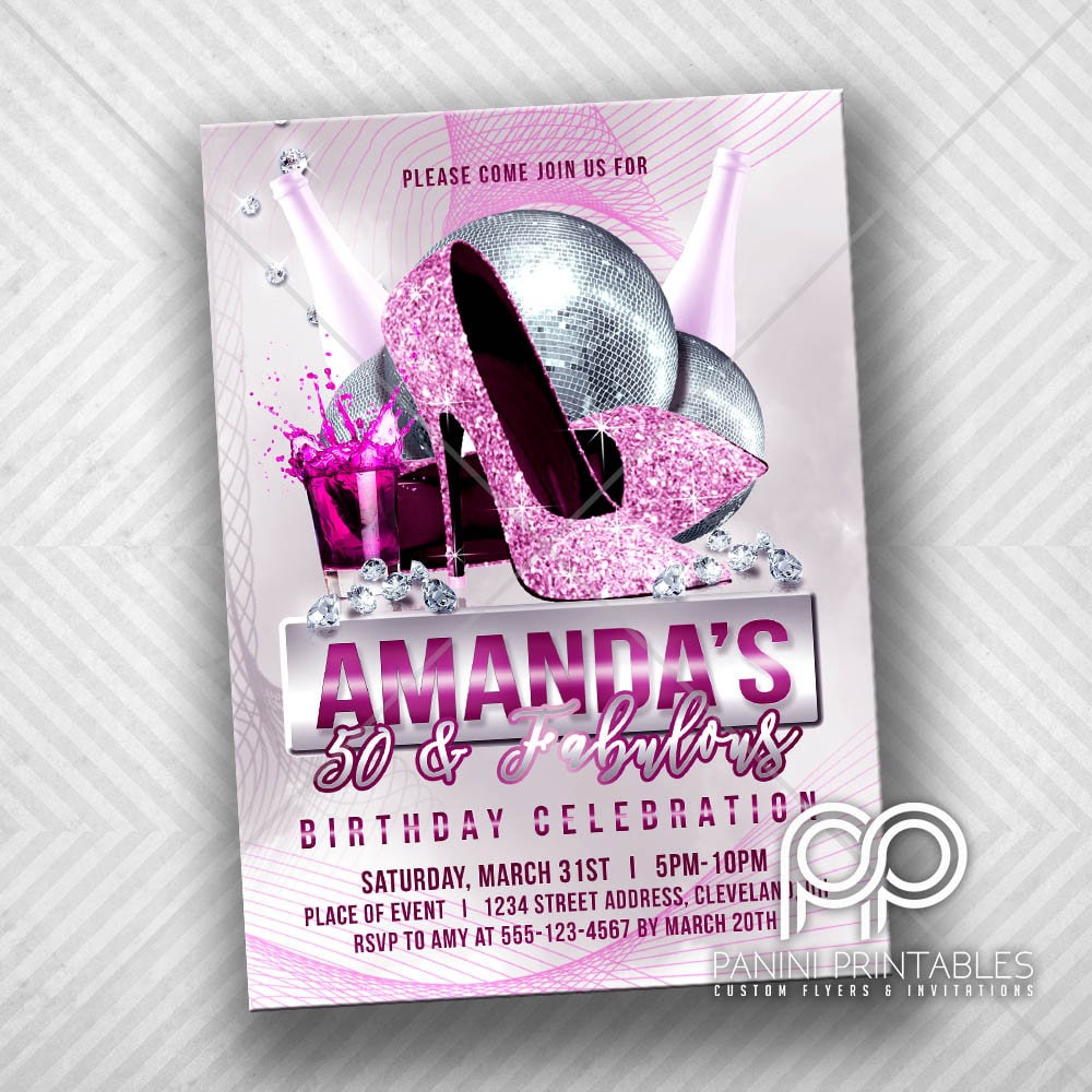 High Heels Invitation High Heels Birthday Invitation Girl