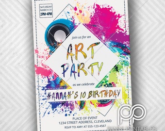 Art Invitation - Art Birthday Party - Art Birthday Invitation - Paint Party - Paint Birthday Invitation - Painting Invitation