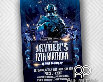 Paintball Birthday Invitation - Paintball Party - Paintball Party - Paintball Birthday Party - Gear up
