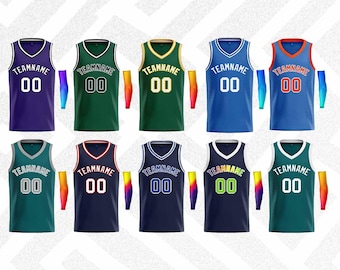 KXK Custom Basketball Jersey with Stitched Name & Number + Arm Sleeves