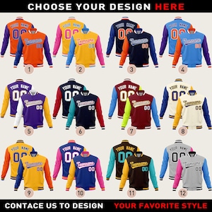 Custom Letterman Jacket,Personalized Varsity Jacket Baseball Style Jacket Stitched Name Number Logo for Men Women Kids