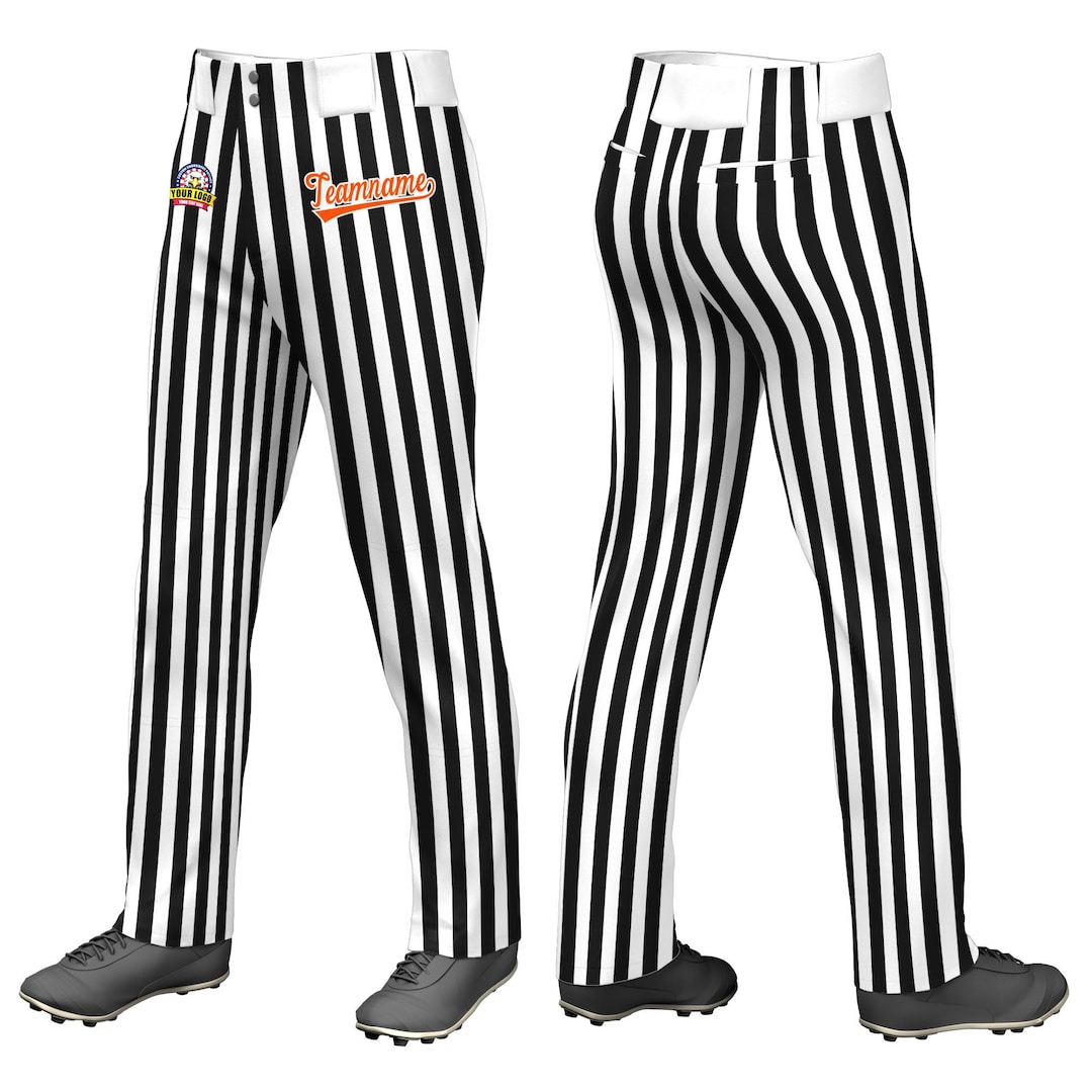 Custom Black Orange White-Orange Classic Fit Stretch Practice Pull-up Baseball Pants