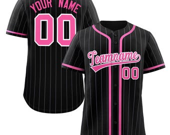 KXK Personalized Pinstripe Baseball Jersey: Custom Team Name & Number