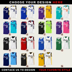 KXK Custom Reversible Basketball Jersey Team Name & Nummer, Basketball Jersey Team, Spieltag Outfit für Basketball-Fan-Liebhaber