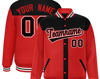 KXK Custom Stitched Number and Name Block Bomber Varsity Baseball Jacket for Men and Women, Family Gift