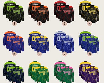 KXK Custom Printed Number and Name Personalized Classic Lace-Up Neck Hockey Jersey for Women and Men