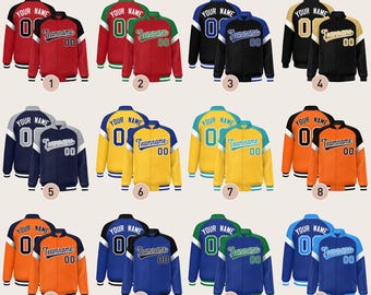 KXK Custom Stitched Baseball Jacket for Men Women Youth Varsity Full-Snap Color Block Letterman Jacket