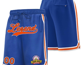 Pantalones cortos deportivos de baloncesto personalizados KXK para hombre y joven, de malla, con nombre y número cosidos, para gimnasio, entrenamiento deportivo, con bolsillos.