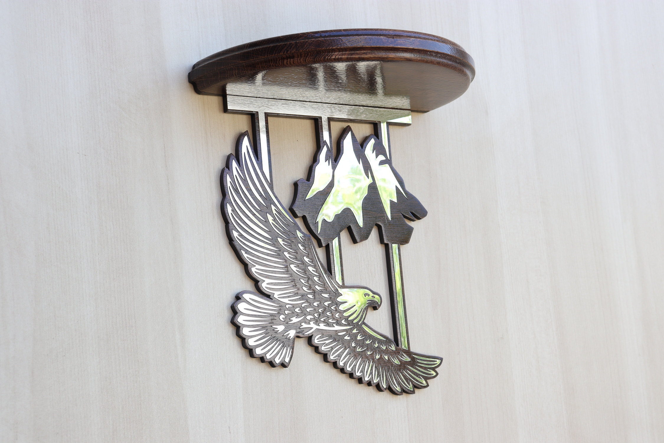 American Eagle shelf Wooden shelf Eagle in flight Wall art Etsy