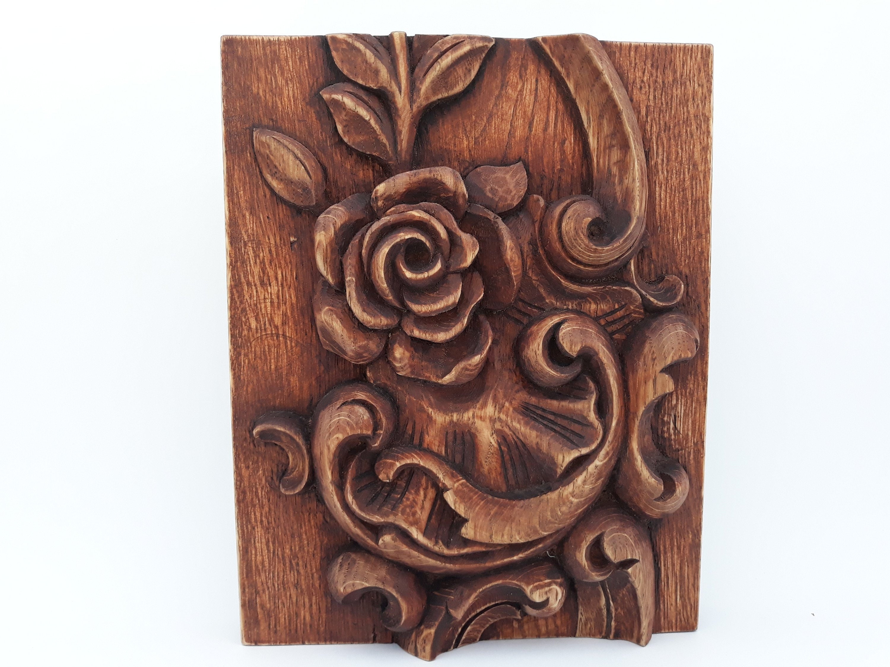 Wood Carving Art Carved Wall Wooden Decorative Panel Decor Vintage