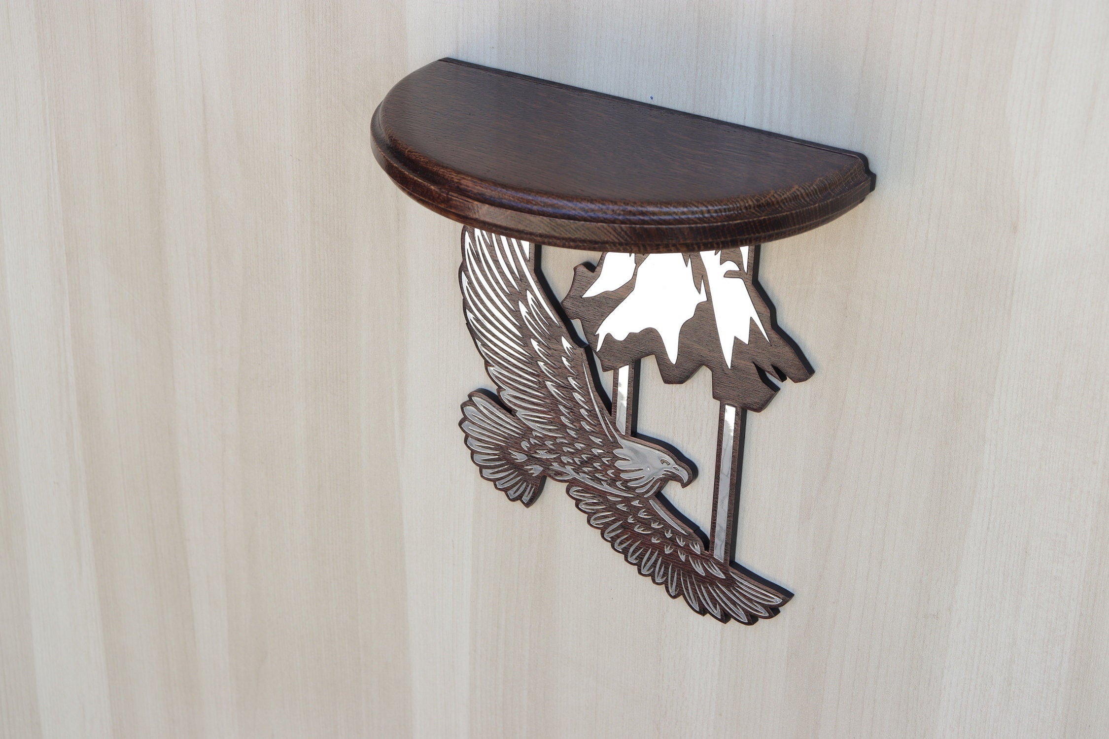 American Eagle shelf Wooden shelf Eagle in flight Wall art Etsy