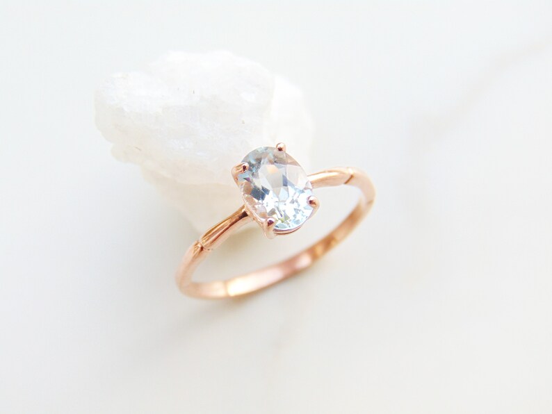 Ariel Aquamarine Rings, Natural Aquamarine Ring, Real Aquamarine Gemstone Ring, Aquamarine Engagement Ring, March Birthstone, Mom Presents 