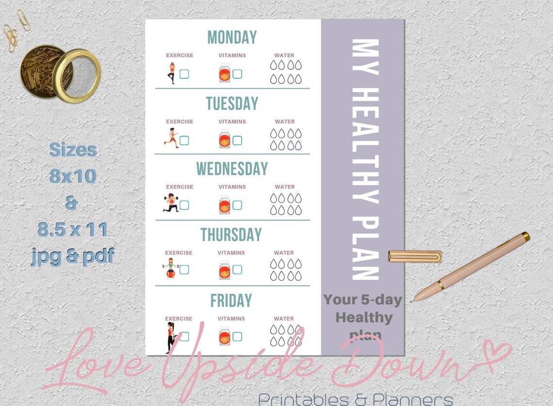 Healthy Eating / Habit Tracking Printable Instant Download - Etsy