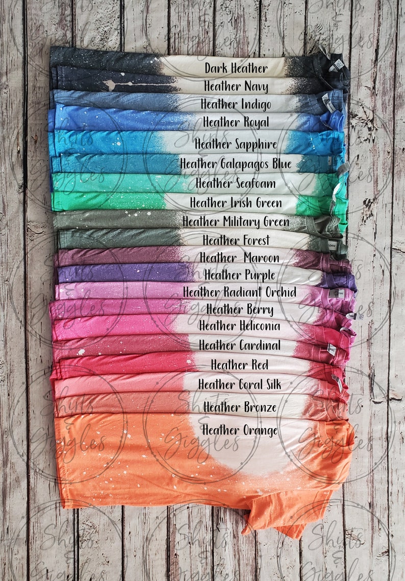 Bleached Color Chart Gildan Bleached G640 Color Chart Gildan Etsy