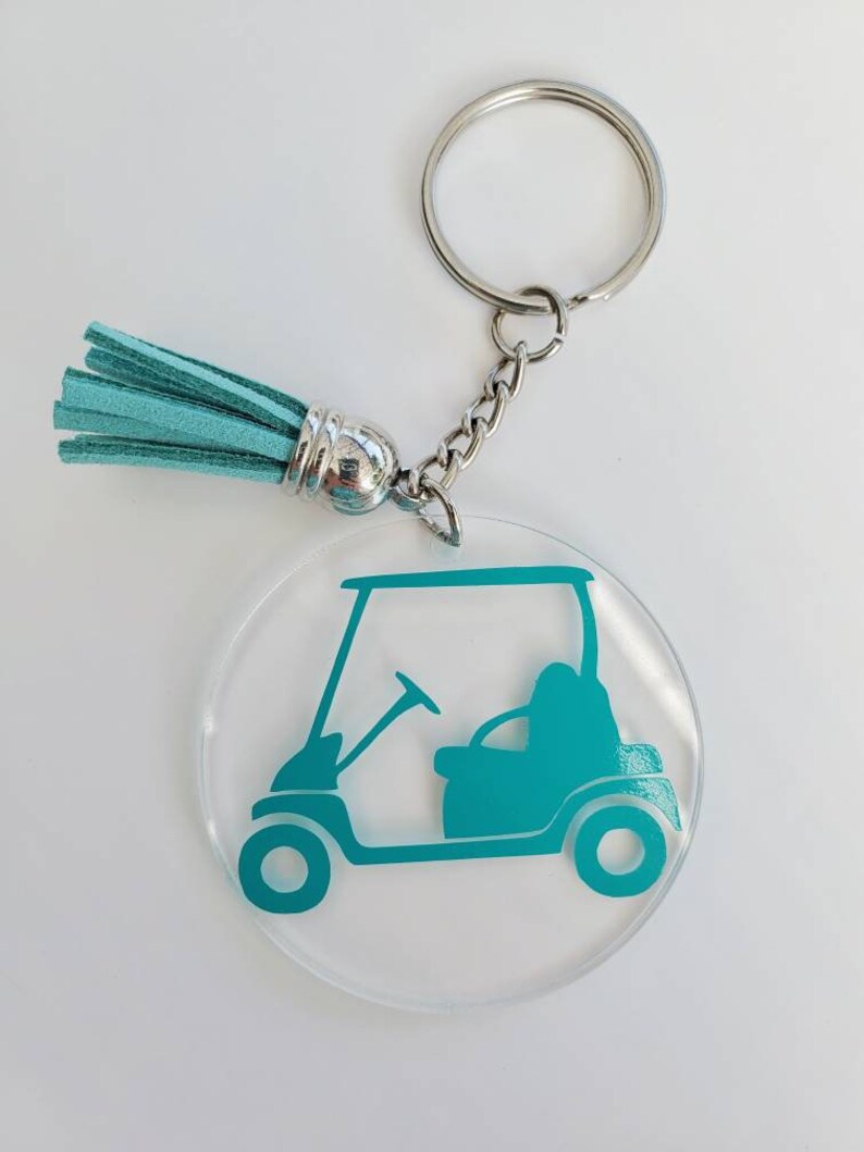 Golf Cart Keychain Key Chain With Tassel Golf Cart Etsy