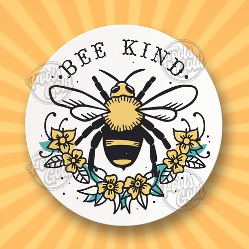 Bee Kind Bumblebee WATERPROOF Individual Sticker