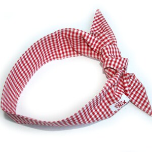 Rockabilly-Haarband rot VichyKaro Bild 1