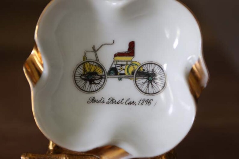 Vintage Antique Car Ashtray Fords First Car Collectible Napco Japan