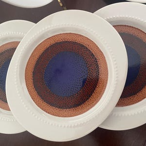 Vintage Rosenthal Studio Linie Pottery Plates – Circle Bullseye Design – Mid-Century Modern – Rare Set of 14