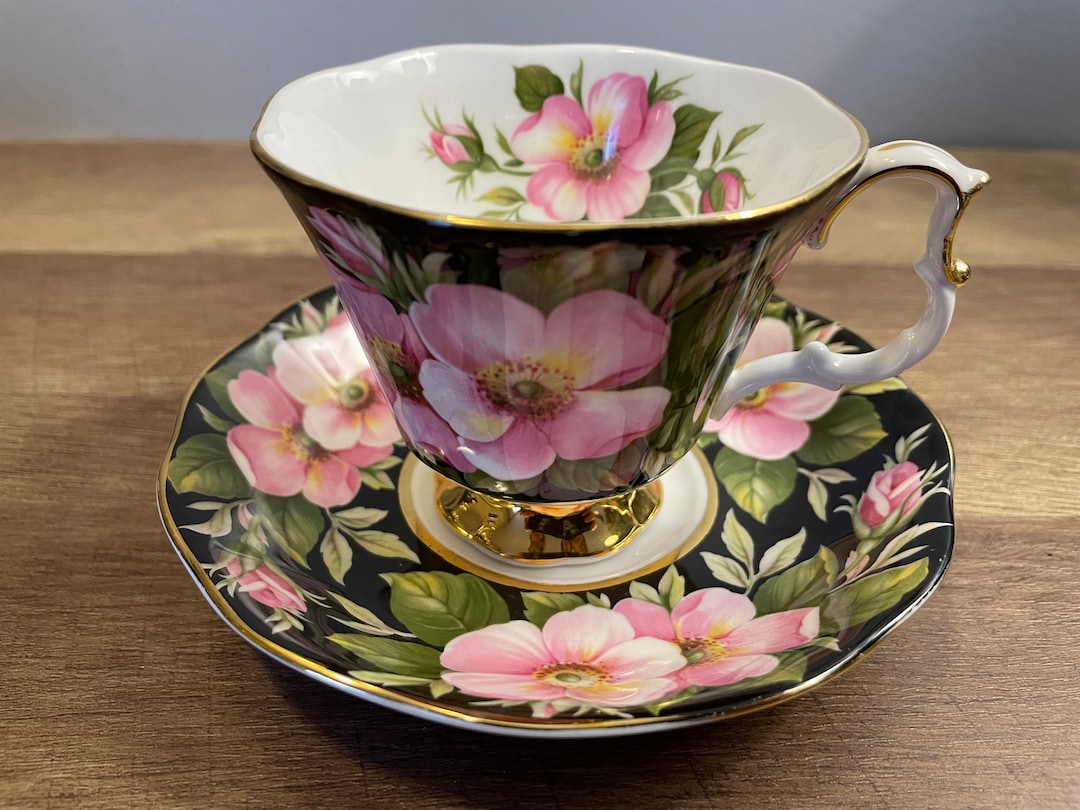 Vintage Royal Albert Bone China England Provincial Flowers Alberta Rose Teacup and Saucer