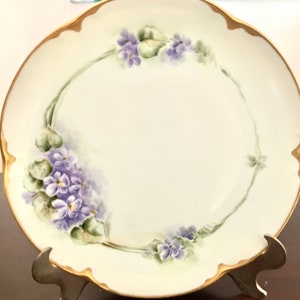 Antique J.H.R. Hutschenreuther Bavaria Alice Hand Painted Violet Flowers Plate 1887-1910