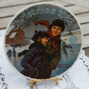 Norman Rockwell Christmas Courtship Collectible Plate 1982 Vintage, Limited Edition