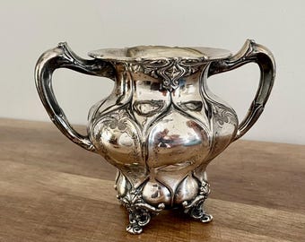 Vintage Silver Plate Poole Silver Co Sugar Bowl Pattern Code POS2907
