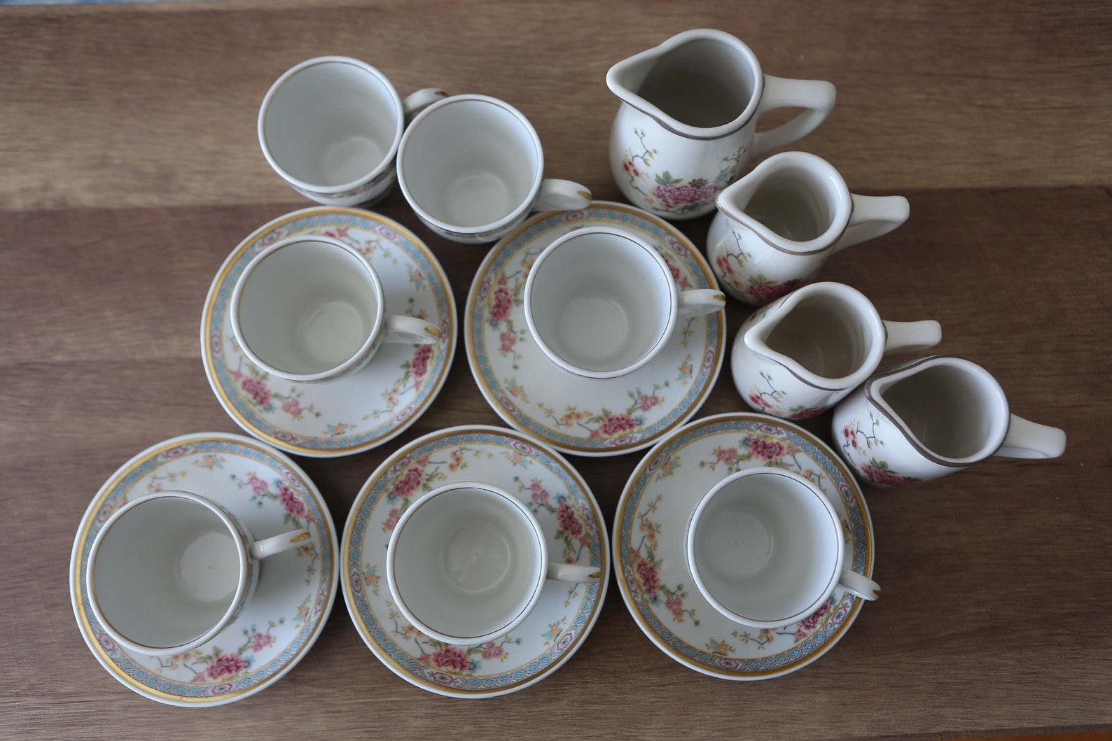 Vintage Mayer China Restaurant Ware Coffee Cups Demitasse Cups, Saucers