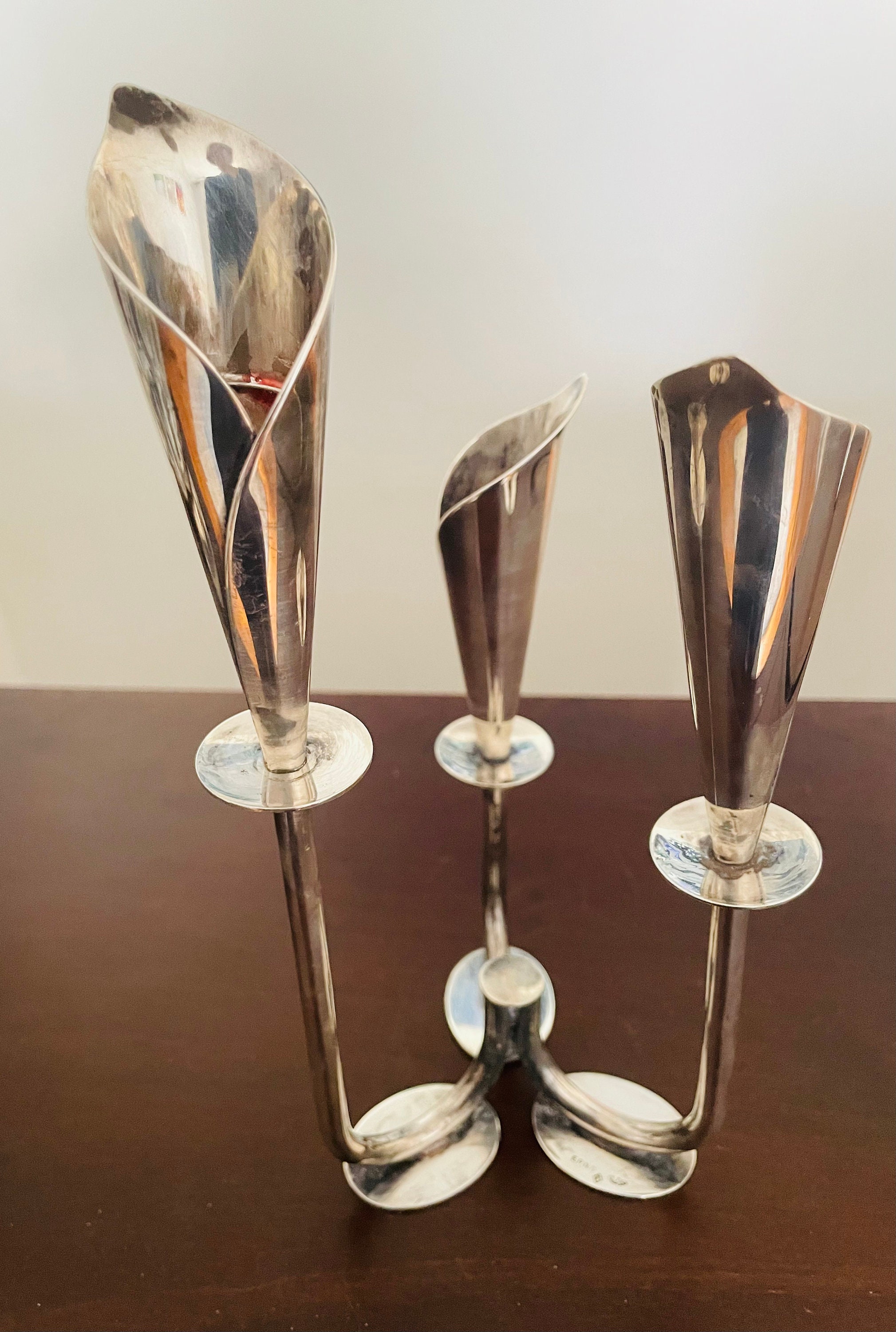 Hans Jensen Cala Lily Candlestick Danish Modern Scandinavian Style