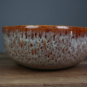 Vintage Brown Ceramic Chips/Pasta/Salad Serving Bowl/ US Pottery/Ceramic Pottery/ 1960s/ Mid Century