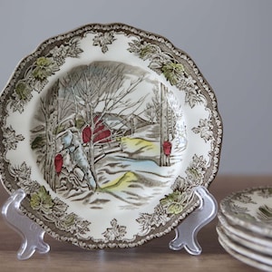 Set of 6 Johnson Brothers The Friendly Village Sugar Maples Bread Plates  6” Made in England