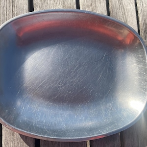 Vintage Gense Sweden 18/8 Stainless Steel Serving Bowl/Plate Mid-Century Modern Elegance