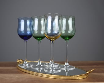 Gray Smoked Glass Stemware Set of Tulip wine glasses Swedish Modern Wine Glasses Free Priority Shipping in USA Gray Smoked Glass Stemware Set of Tulip wine glasses Swedish Modern Wine Glasses Free Priority Shipping in USA