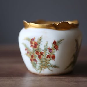 Antique 1890s Tressemanes & Vogt Limoges France Hand Painted Open Sugar Bowl or Trinket Dish