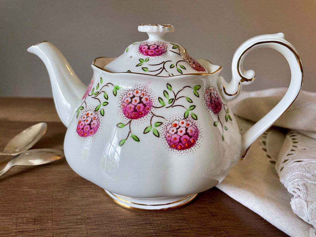 Vintage Roslyn Fine Bone China Teapot Made in England Etsy