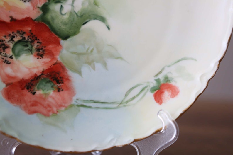 Antique Habsburg China M Z Austria Fine China Decorative Red Poppies