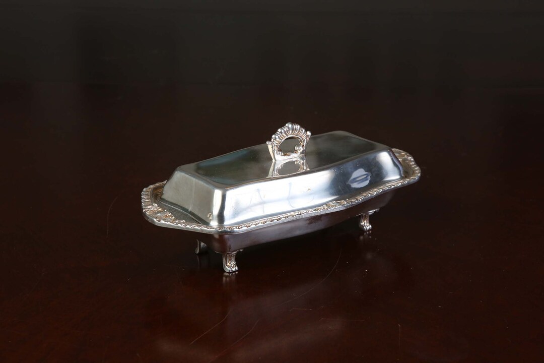 Lancaster Silver Co Butter Dish Glass Liner Silver Plated Etsy