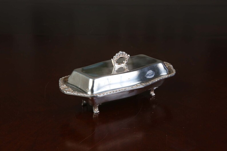Lancaster Silver Co Butter Dish Glass Liner Silver Plated Etsy