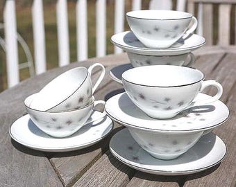 Carico Fine China Mystique Coffee Cup Platinum Trim MIJ 7955 Ca