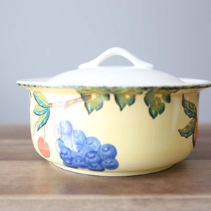 Dansk Fall Harvest Pattern 2.5 Qt Round Covered Casserole Dish with Lid Serving Dish