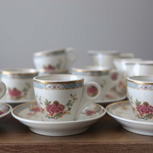 Vintage Mayer China Restaurant Ware Coffee Cups Demitasse Cups, Saucers, Individual Creamers Retro Kitchen