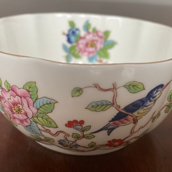 Vintage Aynsley Pembroke English Bone China Bird Floral Var-i-ete Bowl