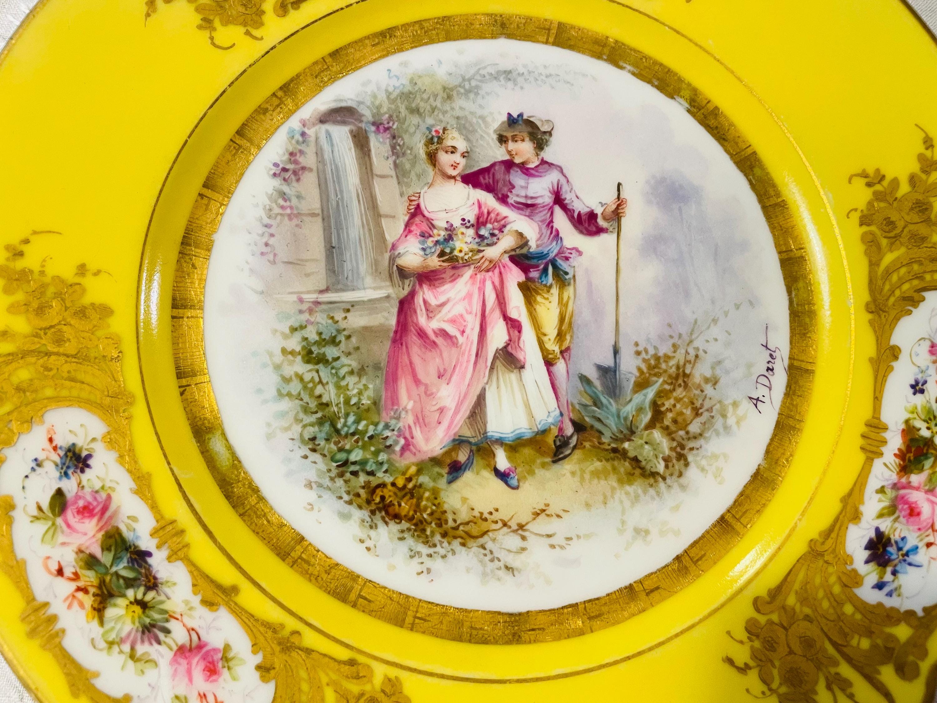 Antique Sèvres Porcelain Cabinet Plate - Château Des Tuileries