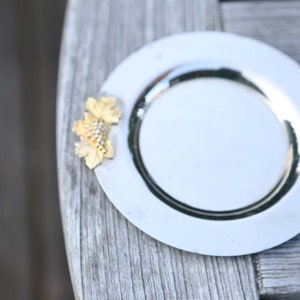 Wine Coaster Silverplated With Gold Grapes Drinkware