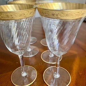 Tiffin Gold Rimmed Wine Glass - Etsy